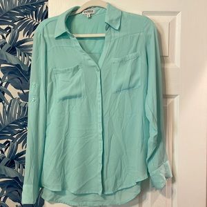 Express teal blouse